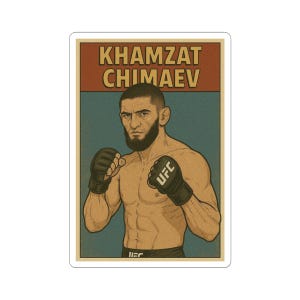 Khamzat Chimaev UFC Sticker MMA Fighter Vintage Comic Style Vinyl Decal