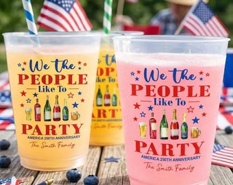 Wir, die Leute, mögen Party-Cups, personalisierte Frostbecher zum 250-jährigen Jubiläum der USA, Amerika 1776 2026 Partydekoration