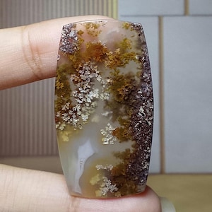 Moss agate flower • Cabochon • Gemstone Size 42,5x23,3x3,8mm