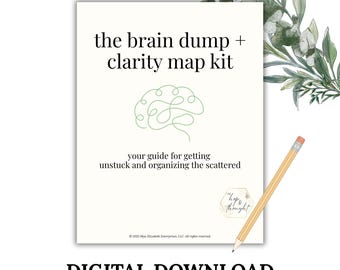 Brain Dump & Clarity Map Kit | Printable Mental Wellness Workbook ...