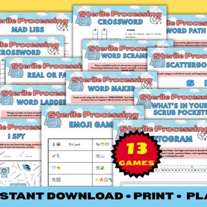 Sterile Processing Week Games Bundle | 13 Printable Activities (PDF Download)