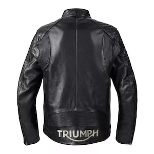 Triumph Braddan Black Beast Cowhide Leather Motorcycle Jacket