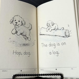 Libros de lectura decodificables de fonética para jardín de infancia / Libro CVC sobre la ciencia de la lectura / Currículo de educación en el hogar sobre vocales cortas / Libro infantil clásico / Impreso imagen 5