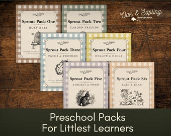 Preschool Learning Activities Bundle | Kindergarten Phonics, Early Math & Letter Recognition Homeschool | Patterns Tracing Cutting Poems PDF