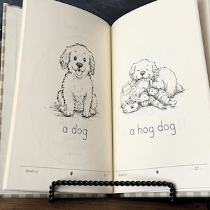 Libros de lectura decodificables de fonética para jardín de infancia / Libro CVC sobre la ciencia de la lectura / Currículo de educación en el hogar sobre vocales cortas / Libro infantil clásico / Impreso imagen 4