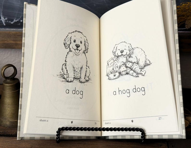Libros de lectura decodificables de fonética para jardín de infancia / Libro CVC sobre la ciencia de la lectura / Currículo de educación en el hogar sobre vocales cortas / Libro infantil clásico / Impreso imagen 4