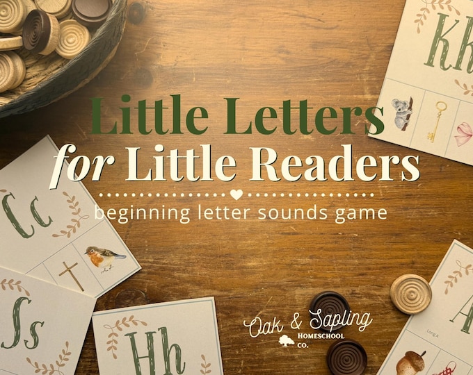 Featured listing image: Beginning Letter Sounds Game Printable, Preschool Phonics Activity, Alphabet Matching Game, Kindergarten Literacy Center, Homeschool Phonics
