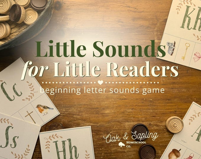 Featured listing image: Beginning Letter Sounds Game Printable, Preschool Phonics Activity, Alphabet Matching Game, Kindergarten Literacy Center, Homeschool Phonics