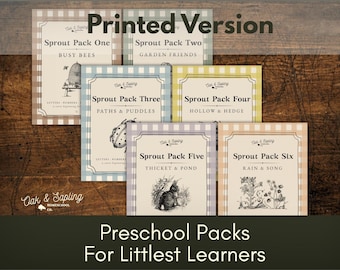 Preschool Curriculum Bundle | Kindergarten Readiness Workbooks | Learning Activities Homeschool Letters Numbers | PRINTED Sprout Packs 1-6