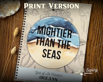 Oceans Unit Study, Homeschool Science, K-6 Family Nature Study, Creation Science, Christian Elementary STEM Activities, Kids Marine PRINTED