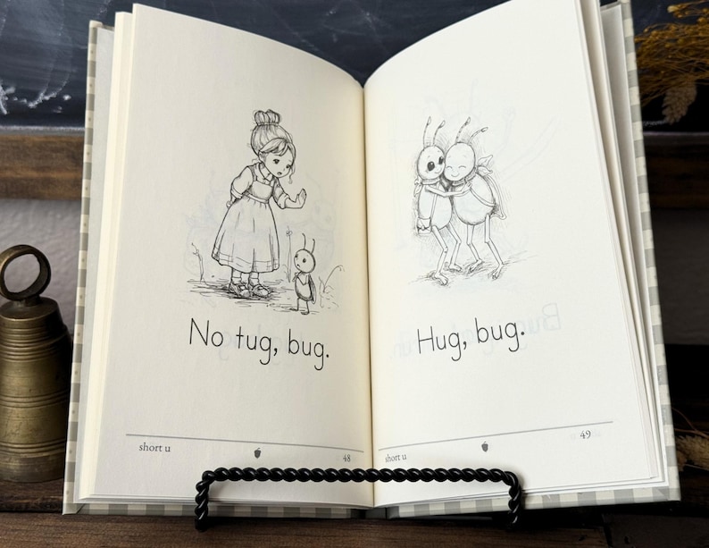 Libros de lectura decodificables de fonética para jardín de infancia / Libro CVC sobre la ciencia de la lectura / Currículo de educación en el hogar sobre vocales cortas / Libro infantil clásico / Impreso imagen 6