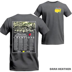 Masters Tournament Champions Shirt Vintage Augusta National Golf Club Winners List With Championship Tournament Graphic Trendy Gift Golf Fan