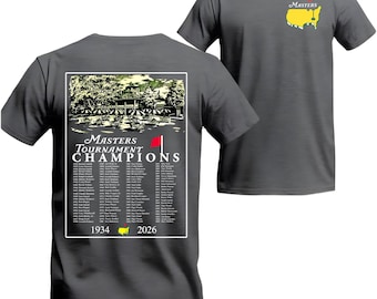 Masters Tournament Champions Shirt Vintage Augusta National Golf Club Winners List With Championship Tournament Graphic Trendy Gift Golf Fan