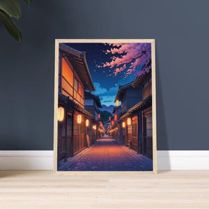 Poster di anime con stampa artistica "Kyoto Quiet Street", idea regalo per la casa.