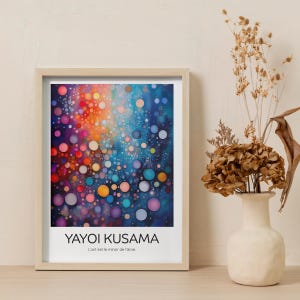 Abstraktes Kunstplakat Inspiriert von Yayoi Kusama Lebendige Moderne Wanddekoration Wohnkultur Bürodekor für moderne Räume Moderne botanische Kunst