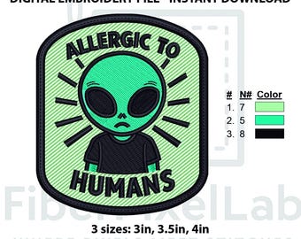 Alien Humor Embroidery Design – Instant Download
