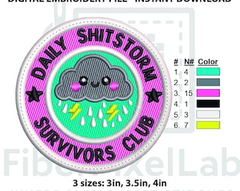 Daily Shitstorm Survivors Club Embroidery Design – Instant Download