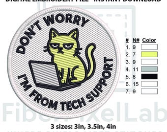 Support Stickdatei Katze Stickdatei zum sofortigen Download