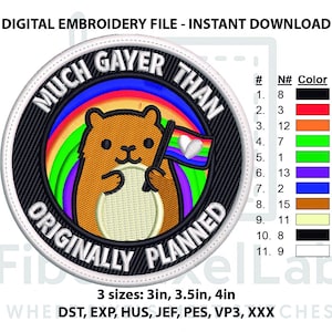 Pride Hamster Patch Embroidery Design – Instant Download