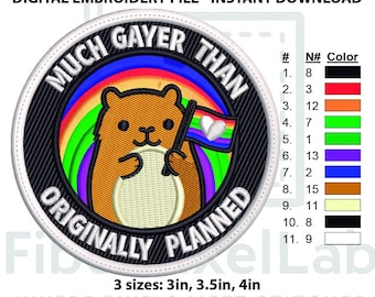 Stolz Hamster Aufnäher Stickdatei, Stickdatei zum sofortigen Download
