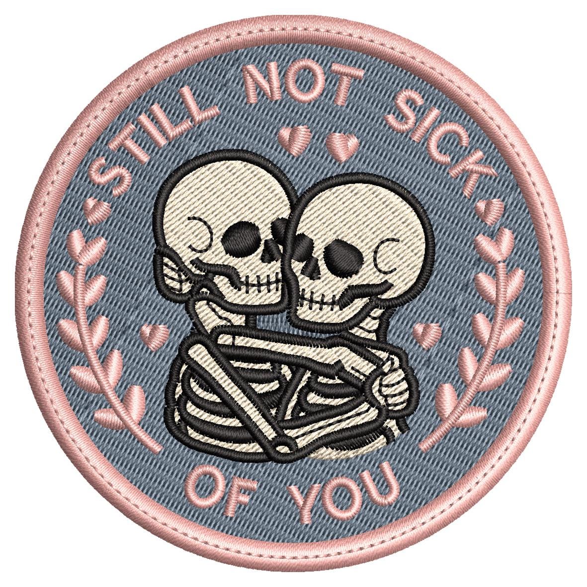 Skeleton Love Gothic Patch Embroidery Design – Instant Download - Etsy