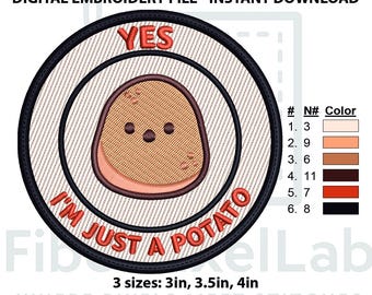 Funny Potato Meme Quote Embroidery Design – Instant Download