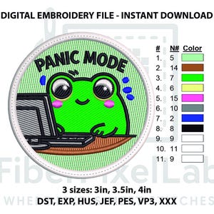 Panic Mode Stickmuster - digitale Datei zum sofortigen Download