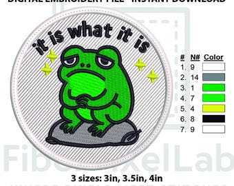 Stickdatei Frog - gesticktes Design zum sofortigen Download