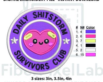 Daily Shitstorm Survivors Club Embroidery Design – Instant Download