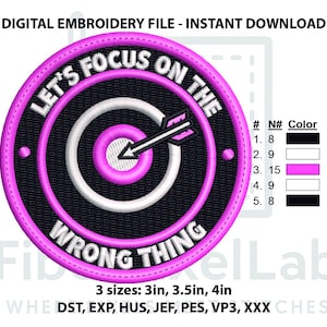 Funny Target Sarcasm Patch Embroidery Design – Instant Download