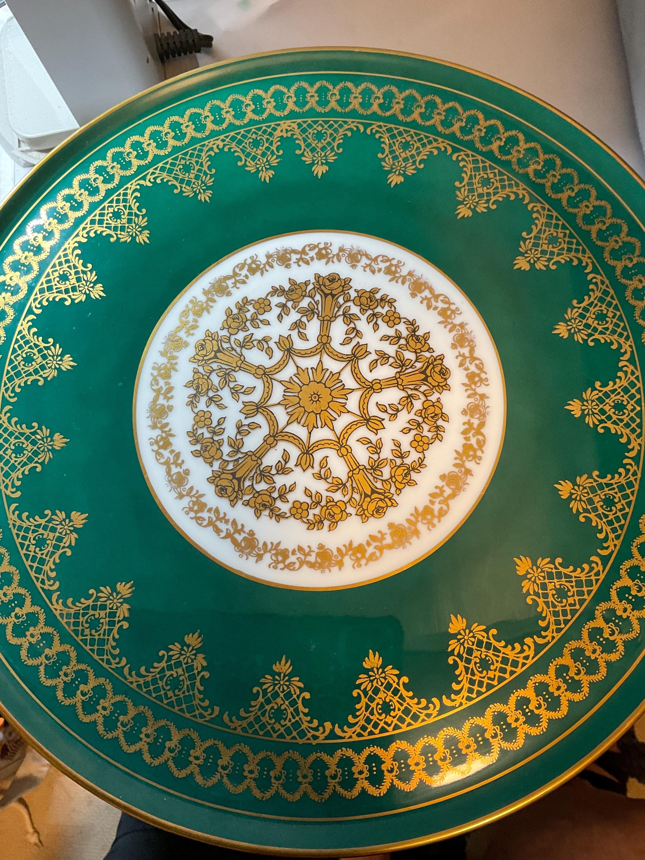 Vintage Green and White China - Etsy