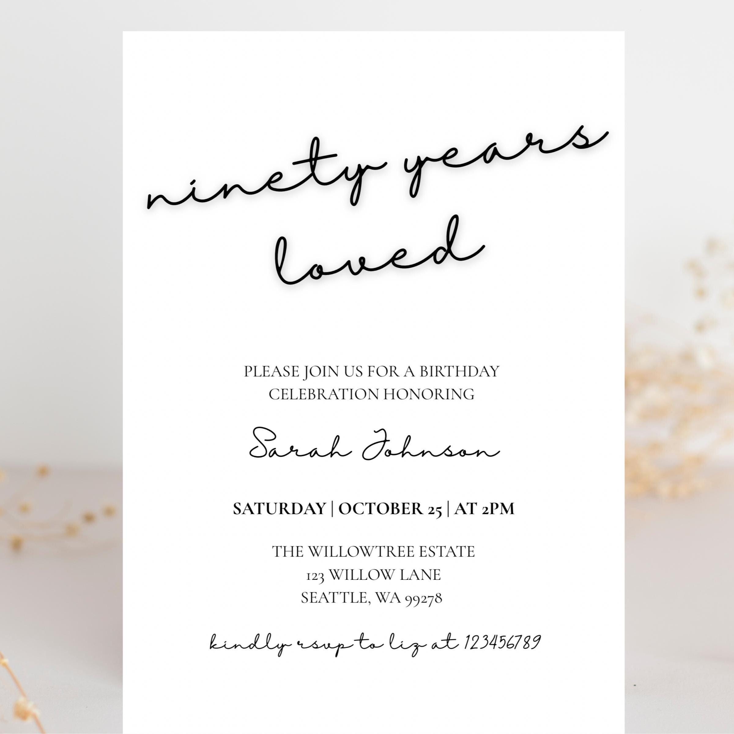 Editable Milestone Birthday Invitation | 50th 60th 70th 80th 90th Party ...