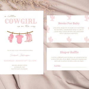 Cowgirl Baby Shower Invitation Western Baby Shower Editable Invitation A Little Cowgirl Is On The Way Baby Shower Invitation