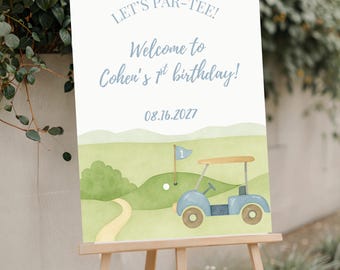 Golf Erster Geburtstag Willkommensschild | Let’s Partee Golf Willkommensschild | "Geburtstagsschild ""Golf"" für den ersten Geburtstag."