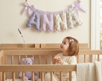Erbstück personalisierte Namensgirlande, personalisierte Baby Namensgirlande.