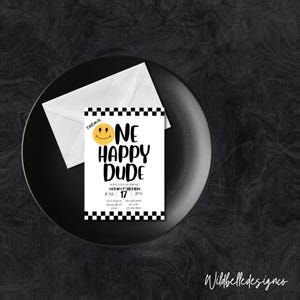 One Happy Dude Birthday Invitation | Editable Printable Digital Download | 1st Birthday Party Invite