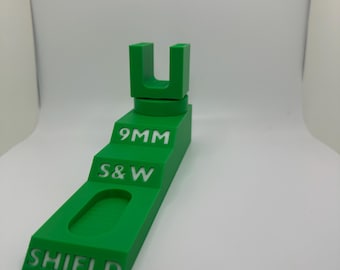 Custom Pistol Stand designed for Smith & Wesson Shield9 w TLR6 Streamlight 3d Printed safe storage