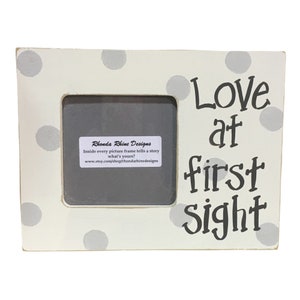 Love at First Sight sonogram frame in Ivory and Grey