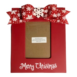 Red Christmas Frame with Snowflake Bow available in 4x6, 5x7, or 8x10