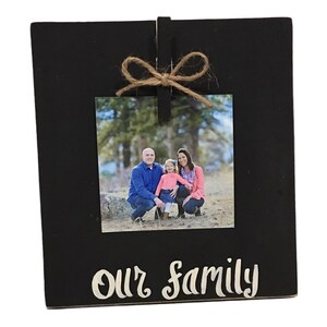Our Family photo board for 5x7 or 4x6 photo, perfect for housewarming gift