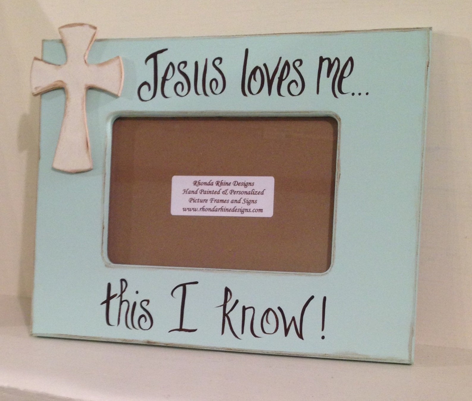 Jesus loves me 4x6 Photo Frame frame in sea foam for baby Etsy