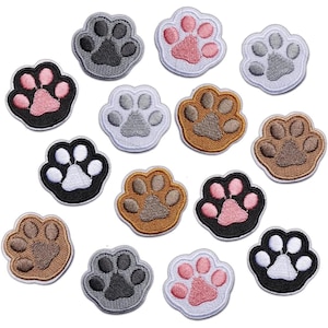 7pcs Paw Print Patches | Cat Dog Embroidery Appliques | Cute Iron On Repair Patch 3.5x3.3cm