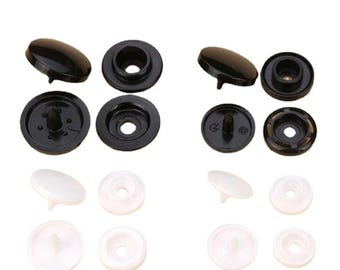 Plastic Snap Fasteners: Black & White Press Studs for Sewing