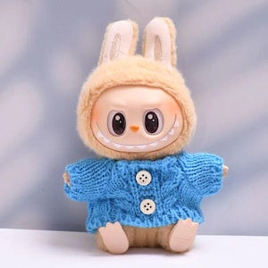 17cm Labubu Doll Clothes – Cute Mini Plush Outfit for Kpop EXO Idol Dolls, Sweater Accessories, DIY Gift for Kids & Girls