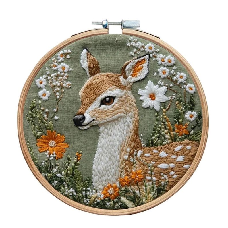 Embroidery Kit for Adults – DIY Animal Hand Stitching Kit With Hoop ...