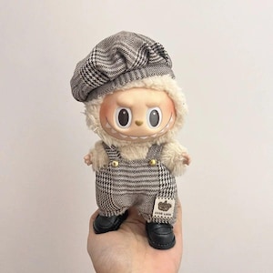 Labubu Doll Clothes for 17cm – Cute Fashion Dress Outfit Set with Velcro, Plush Toy Clothing Skirt Set, Casual Doll Dress Up