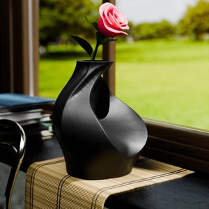3D Gedruckte Moderne Twist Vase | Abstrakte Blaue Skulptur | Einzigartiger fließender Hauptakzent | Zeitgenössische Tabletop Kunst