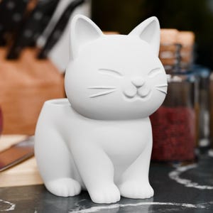 Maceta para gatos con revestimiento de resina / Decoración para gatos impresa en 3D