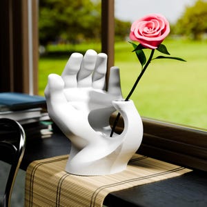 3D Printed Hand Vase: Modern Sculptural Decor - 6 Colors