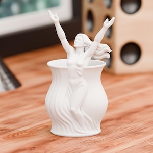 3D Printed Figure Vase: Modern Abstract Art Home Decor